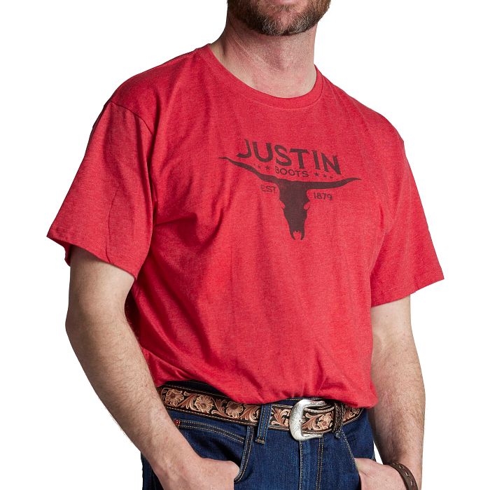 Justin Mens Bull Skull S/S Tee