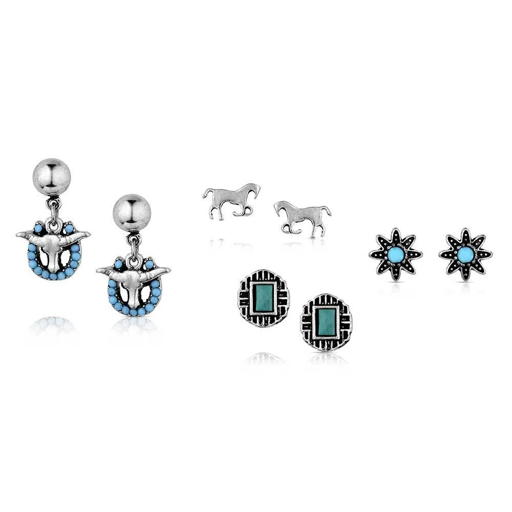 Montana Everyday Western Post Earrings Set 4