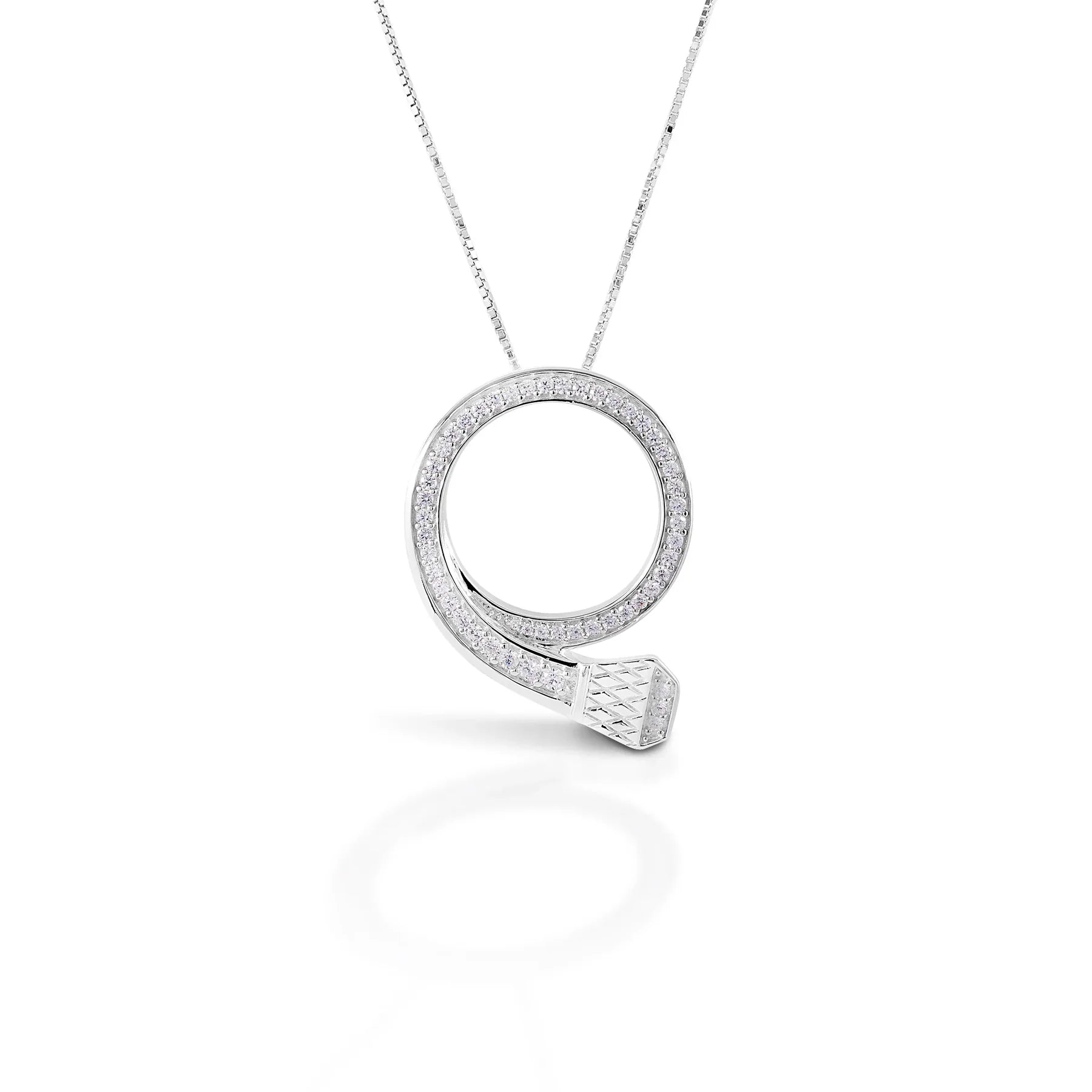 Kelly Herd Pave Nail Circle Necklace