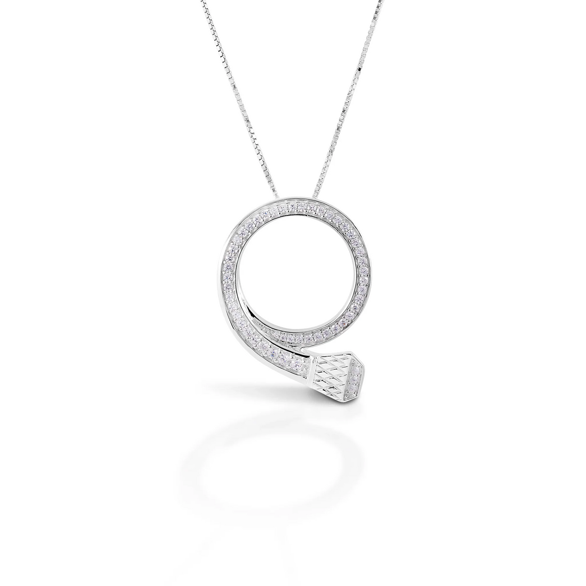 Kelly Herd Necklace Pavé Circle Nail Pendant