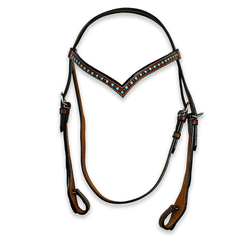 Ezy Ride V Bridle with Turquoise