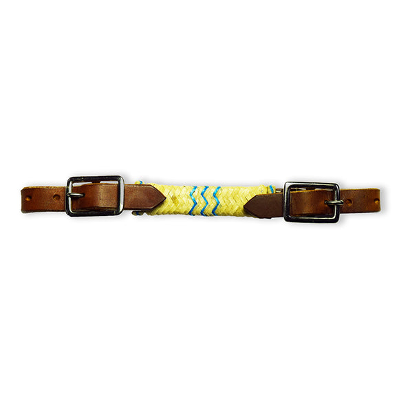 Ezy Ride Curb Strap with White & Turquoise Lacing