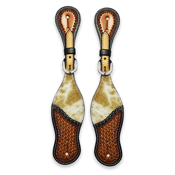 Ezy Ride Spur Strap Shaped with Cowhide and Basket Stamping