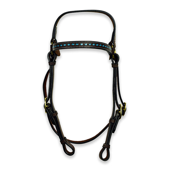 Ezy Ride Bridle Barcoo with Turquoise Laced Brow