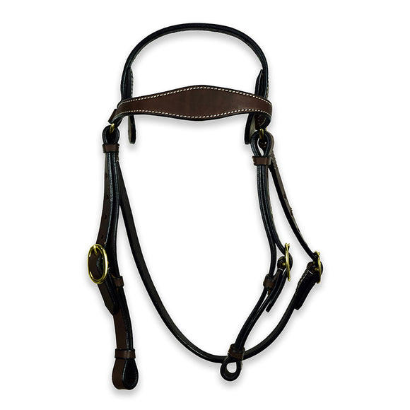 Ezy Ride Bridle Barcoo with Shaped Brow and Brass Buckles