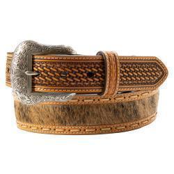 Nocona Mens Belt 1 7/8in Tapered Basketweave Step Lacing