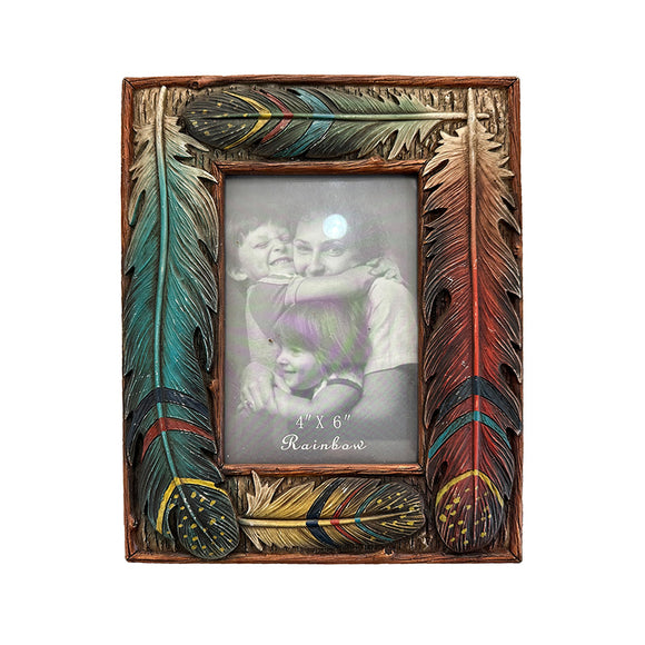 Pure Western Feather Picture Frame 4X6