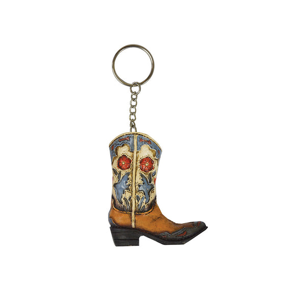 Pure Western Boot Dove & Flower Keychain