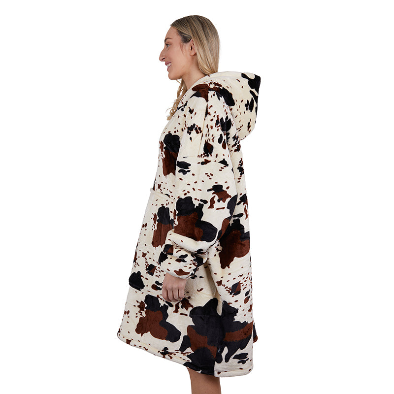 Pure Western Adults Cow Print Snuggle Hoodie