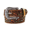 Nocona Girls Belt Turquoise Stitch Paisley
