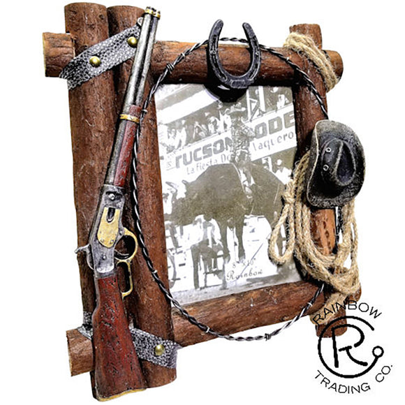 Rifle Hat Rope and Horseshoe Photo Frame 15x14in