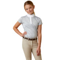 Ariat Youth Aptos S/S Show Shirt Pearl Grey Dot