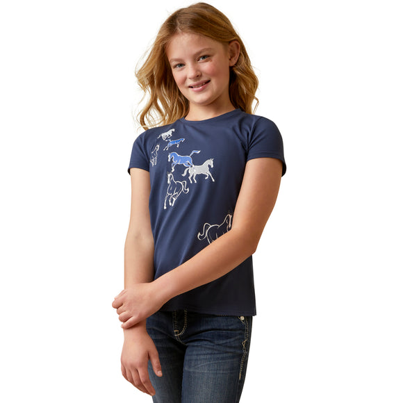 Ariat Youth Frolic S/S T-Shirt Navy Eclipse