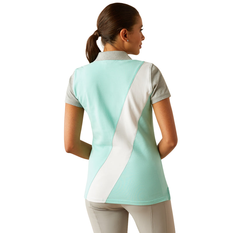 Ariat Womens Taryn S/S Polo Beach Glass / Electric Green