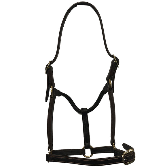 Aus Made Single Nose Double Head Rolled Throat Leather Halter