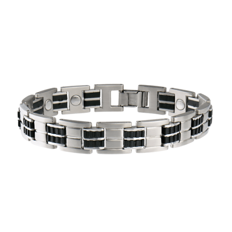 Sabona Executive Stainless/Rubber Magnetic Bracelet