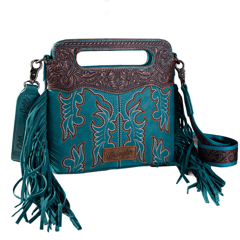 Wrangler Embroidered Fringe Crossbody Bag