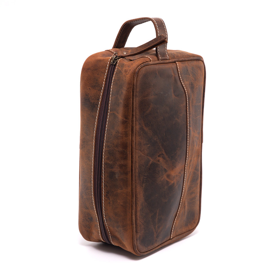 Antique Leather Toiletries Bag