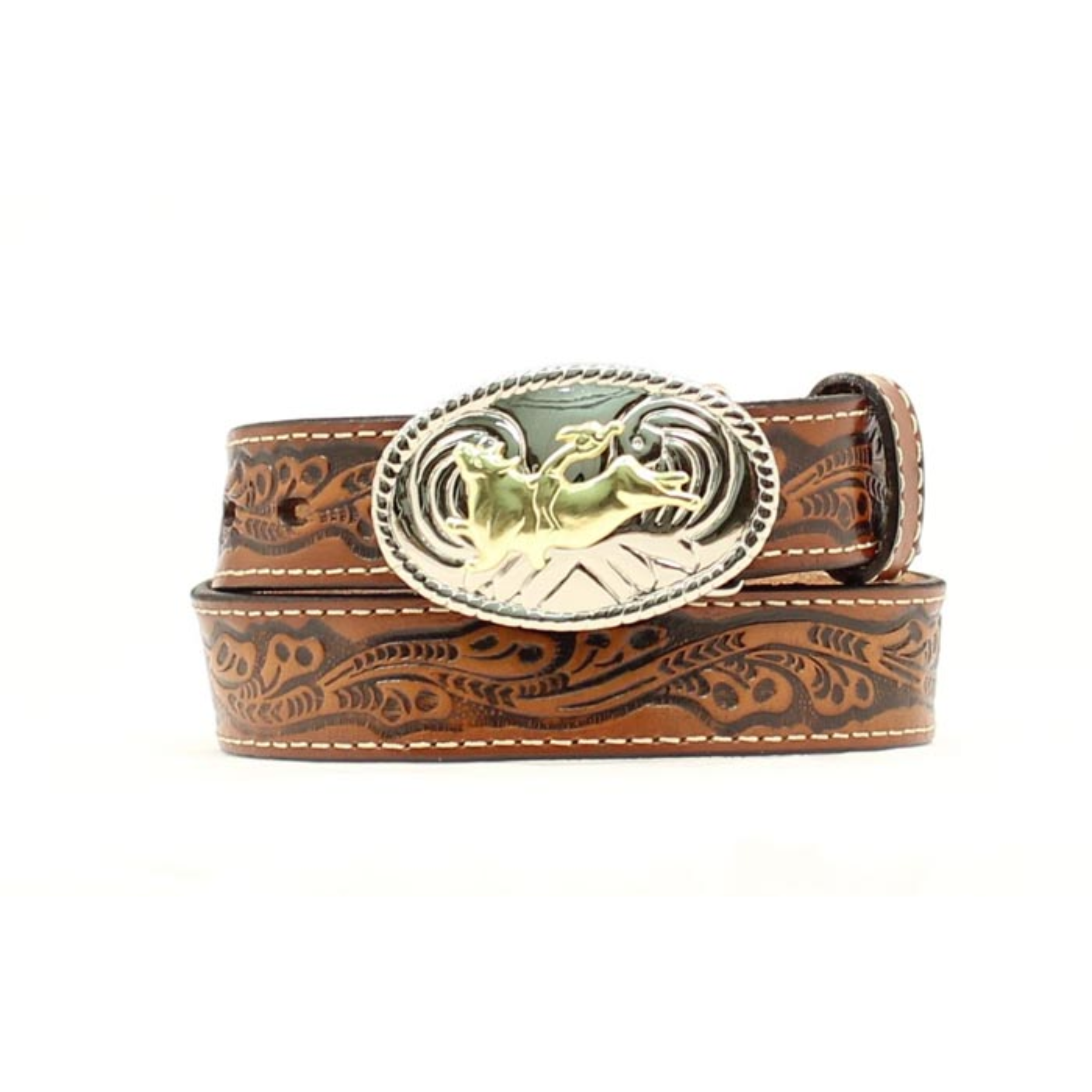 Nocona 1 1/4in Youth Western Belt w Oval Bullrider Buckle