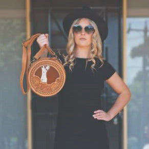 Jamaica Tooled Leather Round Cowhide Bag