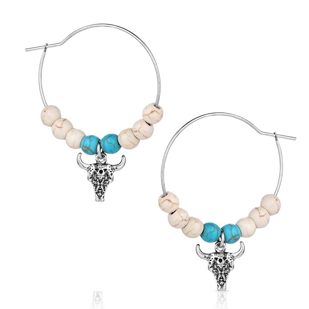 Montana Ivory Skies Beaded Hoop Earrings