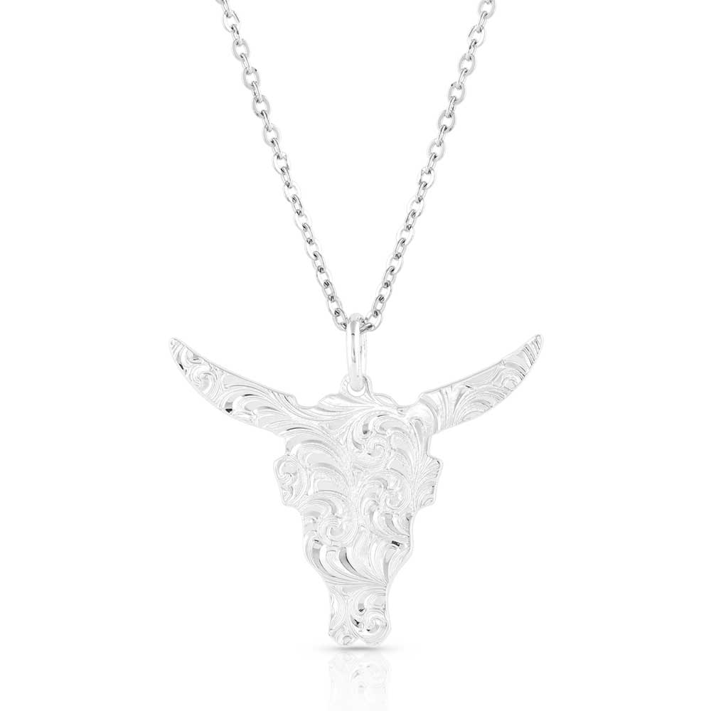 Montana Silver Skull w Turquoise Necklace