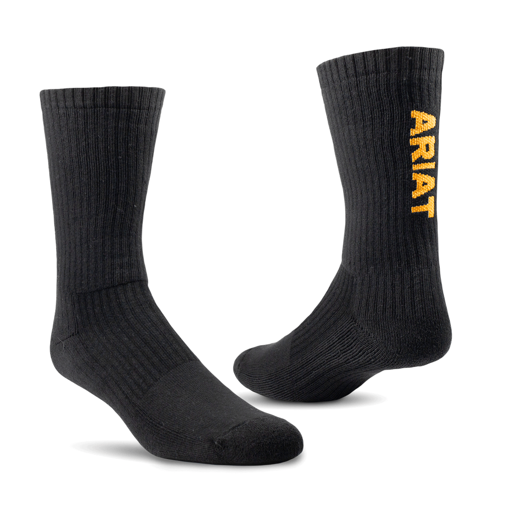 Ariat Mens Premium Cotton Crew Socks Pk3 Pair