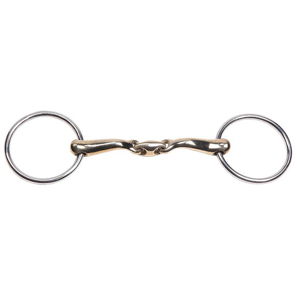 Curved Gold Training Snaffle Bit