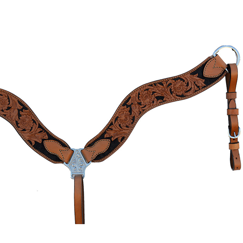 Wave Breastcollar Floral Tooled Background