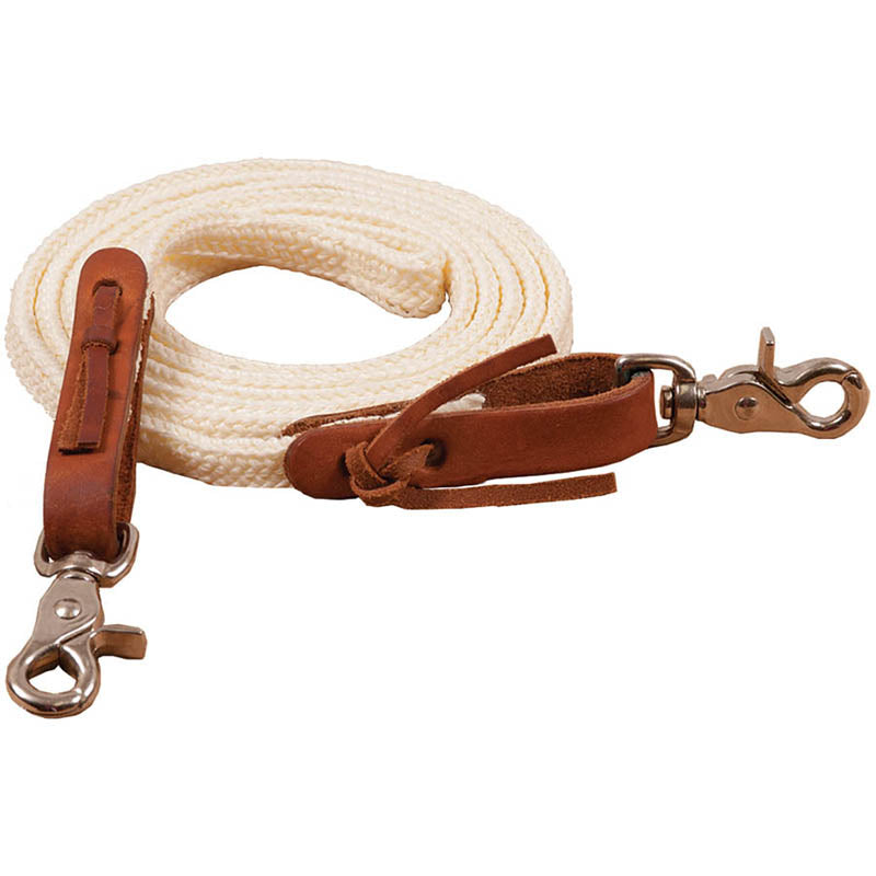 Soft Flat Braid Nylon Roping Rein w Scissor Snaps 7ft