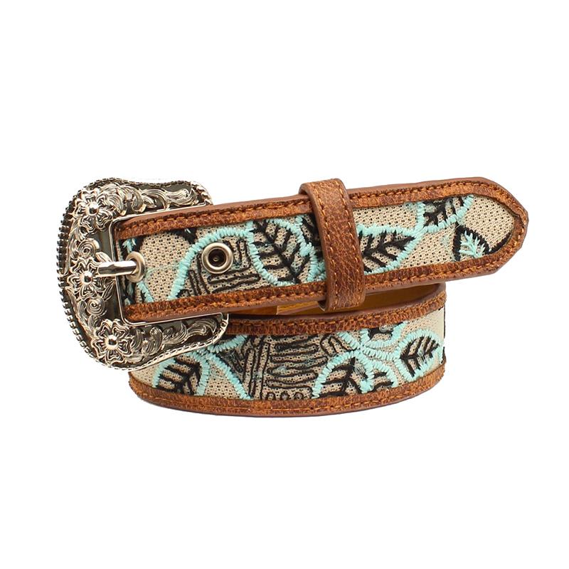 Girls Mint Leaf Embroidered Belt