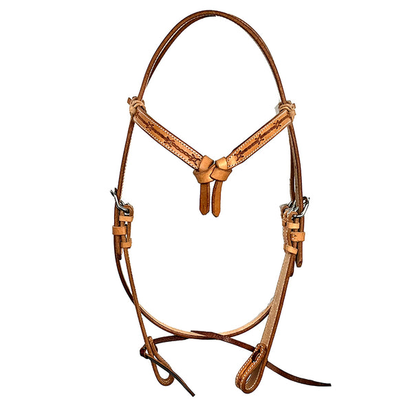 Ezy Ride Bridle with Futurity Knot and Barbwire Stamping