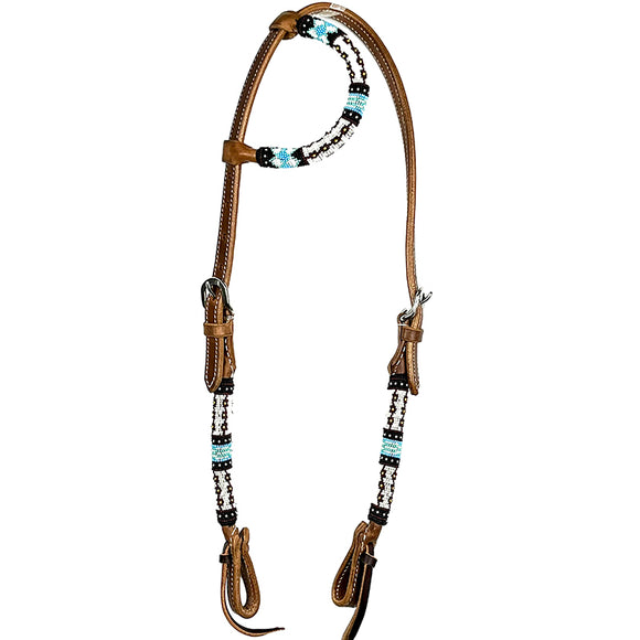 Ezy Ride Bridle One Ear with Blue Beaded Accent