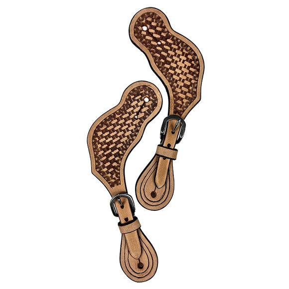 Ezy Ride Spur Strap shaped with Basket Stamping 2 Tone