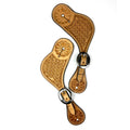 Ezy Ride Spur Strap Shaped with Weave Stamping and Flower End