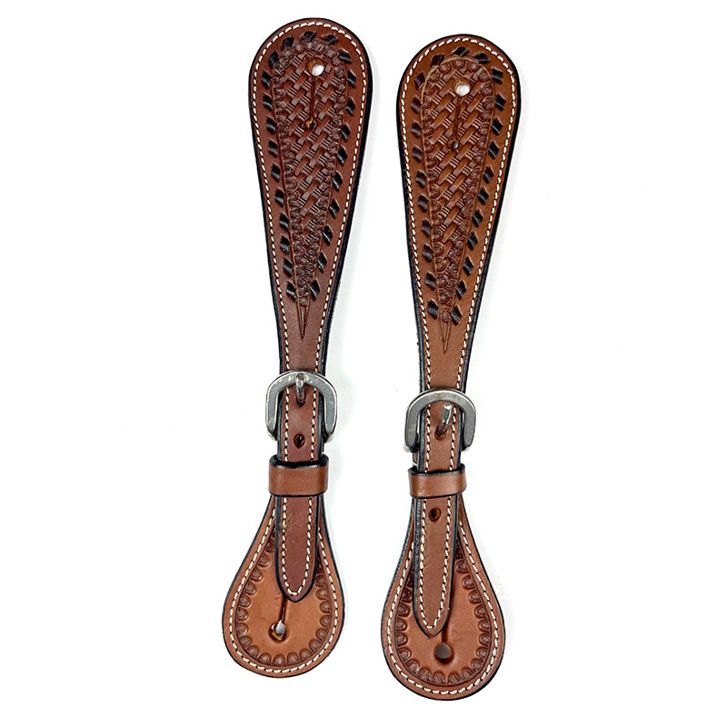 Ezy Ride Spur Strap with Stamping and Laced Border