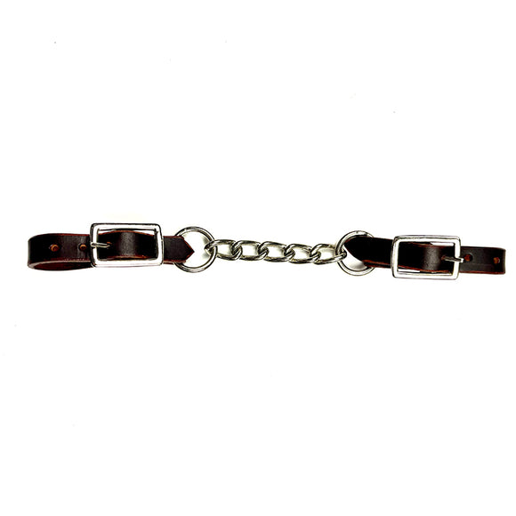 Ezy Ride Curb Strap Single Chain Leather Ends