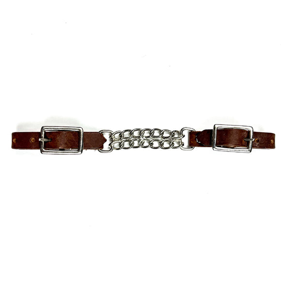Ezy Ride Curb Strap Double Chain Leather Ends