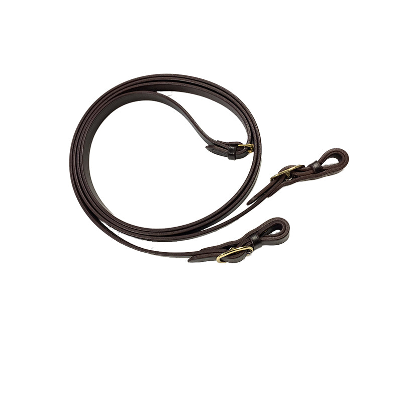 Aus Made Leather Stock Reins w Brass Buckle
