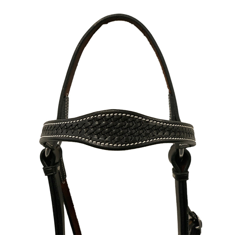Marsh Carney Barcoo Bridle w Shaped Basket Stamped Brow