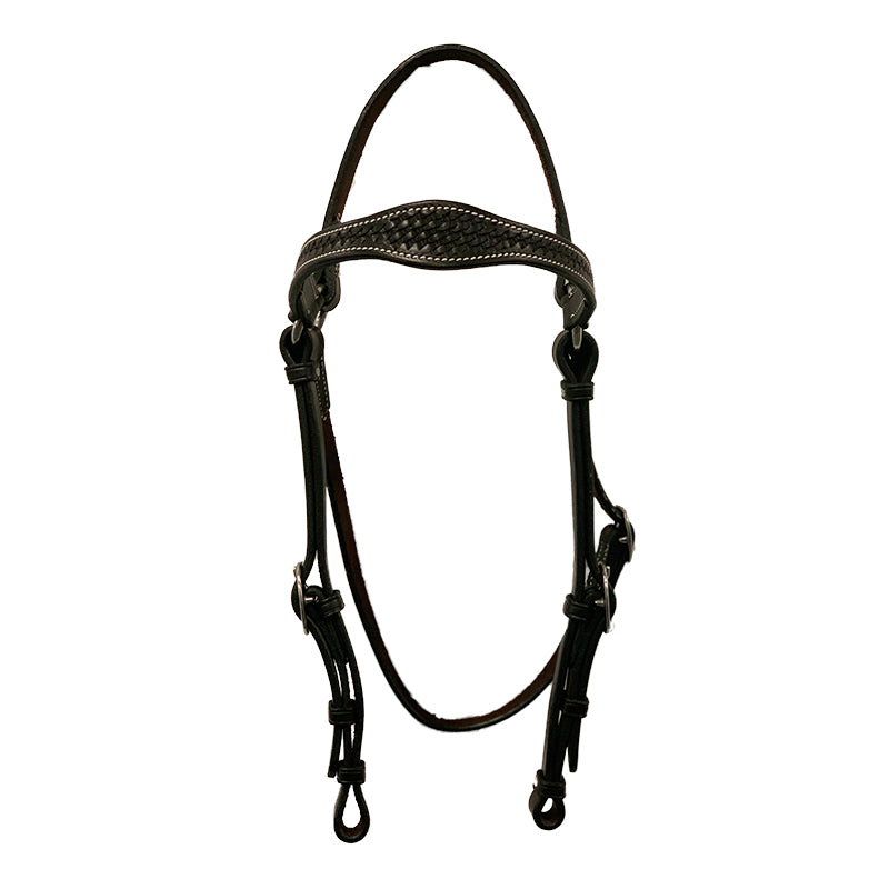 Marsh Carney Barcoo Bridle w Shaped Basket Stamped Brow