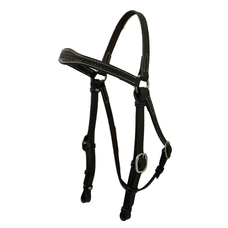 Marsh Carney Barcoo Bridle w Shaped Basket Stamped Brow