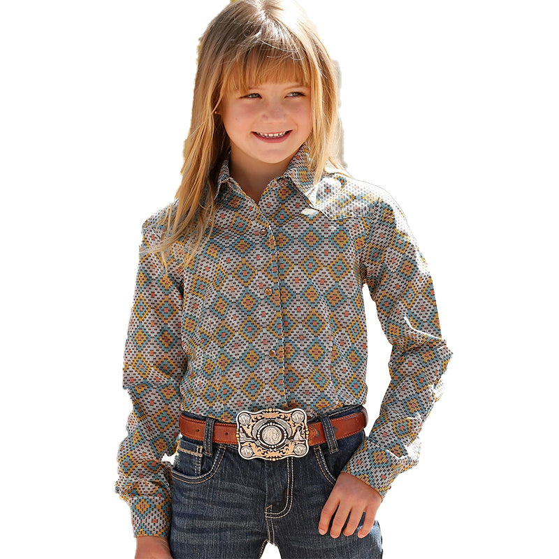 Cruel Girl Girls Print L/S Snap Shirt CTW3220033