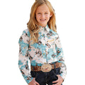 Cruel Girl Girls Western Print L/S Snap Shirt CTW3370012