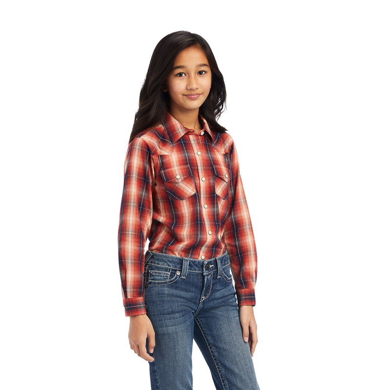 Ariat Girls Real Citrus Grove L/S Citrus Grove Plaid Shirt