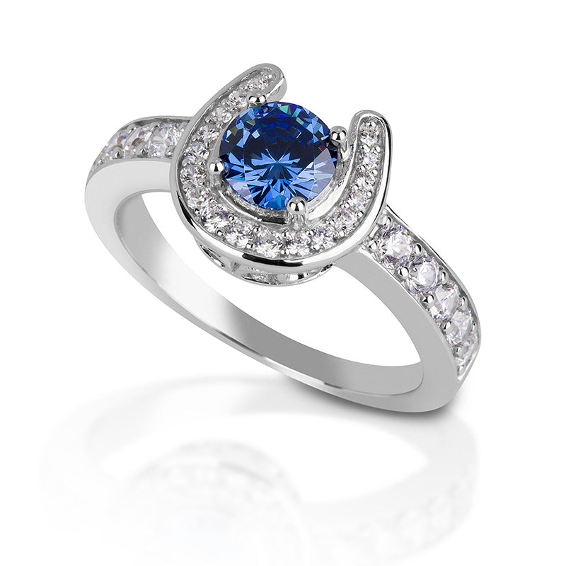 Kelly Herd Blue Stone Horseshoe Ring