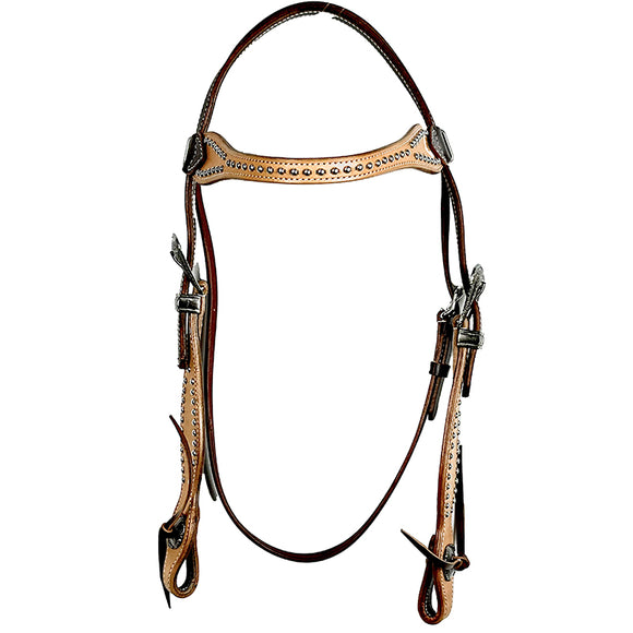 Ezy Ride Bridle Brow with Dots and Silver Buckle 2 Tone