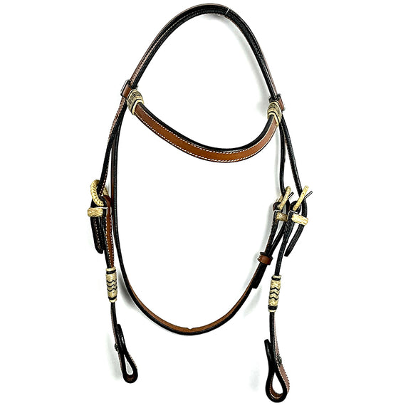 Ezy Ride Bridle Brow with Rawhide Knots and Buckles