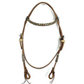 Ezy Ride Bridle Brow with Rawhide Plaited Brow and Buckles