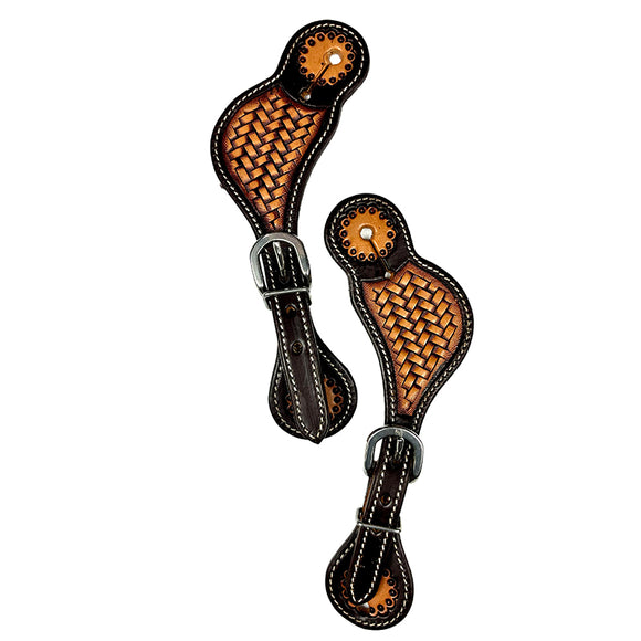 Ezy Ride Spur Strap Shaped with Basket Stamping 2 Tone